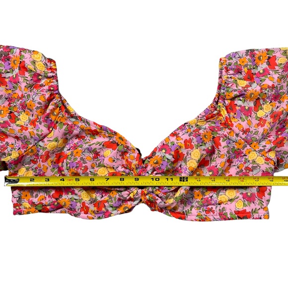 Wild Fable size Xxl Colorful Floral Puff Sleeve Sweetheart Neck Tiny Top NWT - Picture 8 of 11